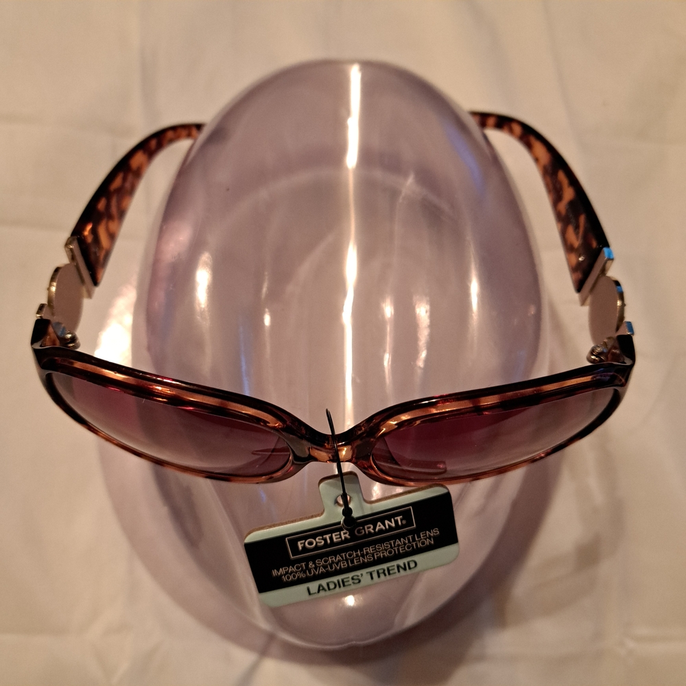 NEW Foster Grant CL36-44640FGX201 Brown Tortoise & Gold Women's Sunglasses - Picture 3 of 12